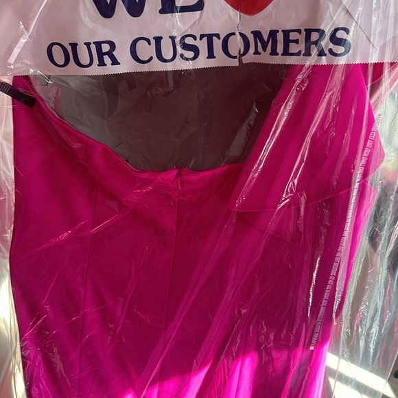 Jay Godfrey hot pink, one shoulder ruffle maxi dress Jay Godfrey hot pink, one shoulder ruffle maxi dress